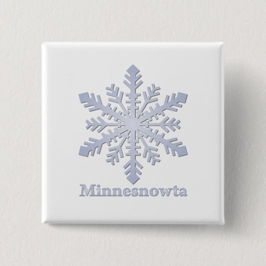 Minnesnowta Blue Snowflake Button (Vorderseite)