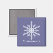 Minnesnowta Blue Snowflake Magnet (Vorderseite/Rückseite)