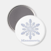 Minnesnowta Blue Snowflake Magnet (Vorderseite/Rückseite)