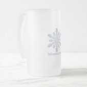 Minnesnowta Blue Snowflake Mattglas Bierglas (Vorderseite Links)