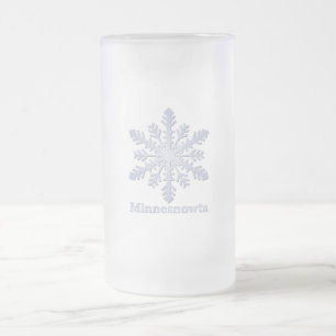 Minnesnowta Blue Snowflake Mattglas Bierglas