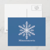 Minnesnowta Blue Snowflake Postkarte (Vorne/Hinten)