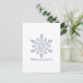 Minnesnowta Blue Snowflake Postkarte (Stehend Vorderseite)
