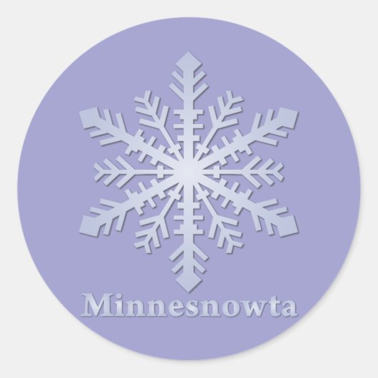 Minnesnowta Blue Snowflake Runder Aufkleber (Vorderseite)