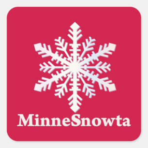 MinneSnowta mit Snowflake Quadratischer Aufkleber