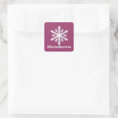MinneSnowta mit Snowflake Quadratischer Aufkleber (Tasche)