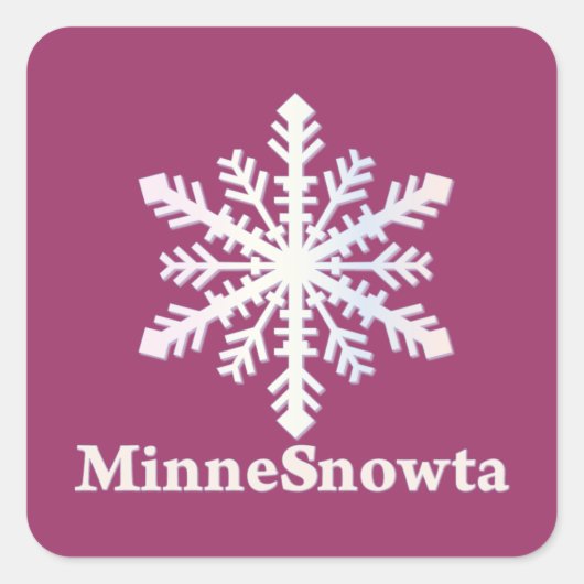 MinneSnowta mit Snowflake Quadratischer Aufkleber (Vorderseite)