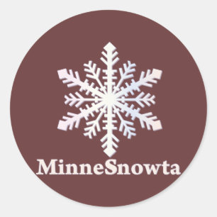 MinneSnowta mit Snowflake Runder Aufkleber