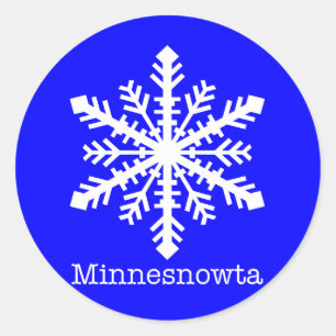 Minnesnowta Snowflake Runder Aufkleber