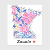 Minnesota 3" x 3" Vinyl Sticker - tropisch (Blatt)