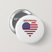 Minnesota American Flag Herz Button (Vorne & Hinten)