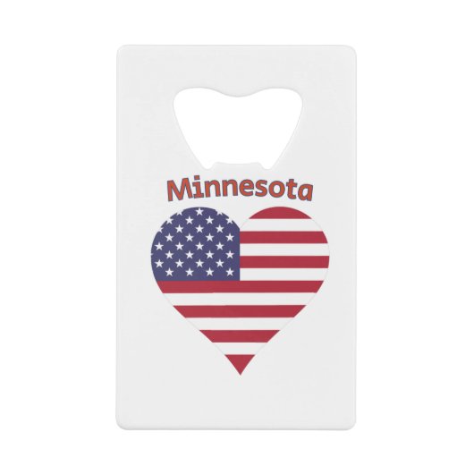 Minnesota American Flag Herz Geldbeutel Flaschenöffner (Vorderseite)