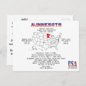 Minnesota American Staat auf einer Karte und nützl (Vorne/Hinten)