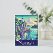Minnesota | Anime Style Cel Schattenkarte Postkarte (Stehend Vorderseite)