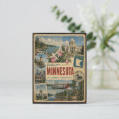 Minnesota-authentische Postkarte im Vintage-Stil (Stehend Vorderseite)