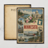 Minnesota-authentische Postkarte im Vintage-Stil (Vorne/Hinten)