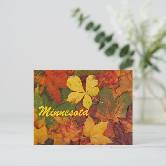 Minnesota Autumn Leaves Postcard Postkarte (Stehend Vorderseite)