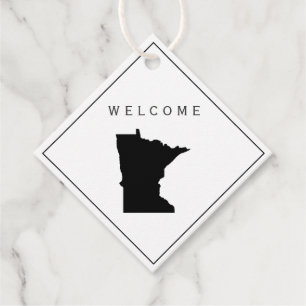 Minnesota Begrüßungstablett Tag für Hochzeitswoche Geschenkanhänger