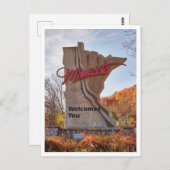 Minnesota Begrüßungszeichen in Staat Form Postkarte (Vorne/Hinten)
