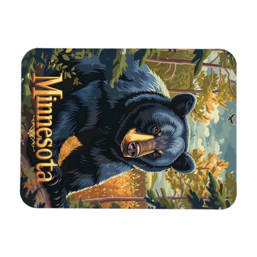 Minnesota Black Bar Magnet (Horizontal)