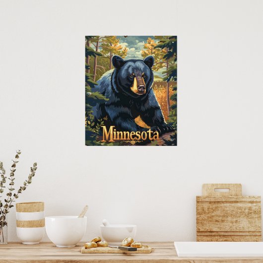 Minnesota Black Bar Poster (Küche)