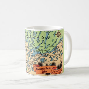 Minnesota Border Lakes Karte Kasse Kaffeetasse