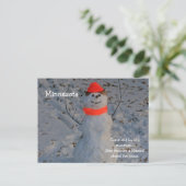 Minnesota "Build a Snowman" Postkarte (Stehend Vorderseite)