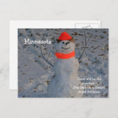 Minnesota "Build a Snowman" Postkarte (Vorne/Hinten)