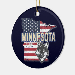 Minnesota Bundesstaat Vereinigte Staaten Karte Vin Keramik Ornament