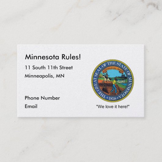Minnesota Business Cards Terminkarte (Vorderseite)