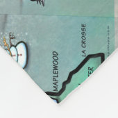 Minnesota-Cartoon-Karte Fleecedecke (Ecke)