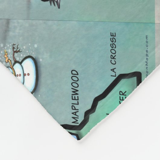 Minnesota-Cartoon-Karte Fleecedecke (Ecke)