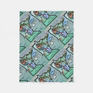 Minnesota-Cartoon-Karte Fleecedecke