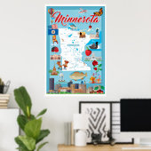 Minnesota Cartoon Map Poster (Heimbüro)
