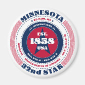 Minnesota Circle Typografy Souvenir Magnet (Vorne)