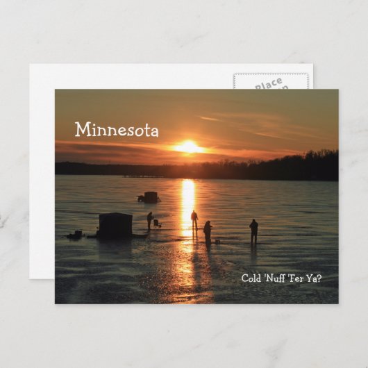 Minnesota "Cold 'Nuff 'Fer 'Ya?" Postkarte (Vorne/Hinten)