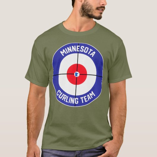 Minnesota Curling Team Sweep Rock MN Staat T-Shirt (Vorderseite)