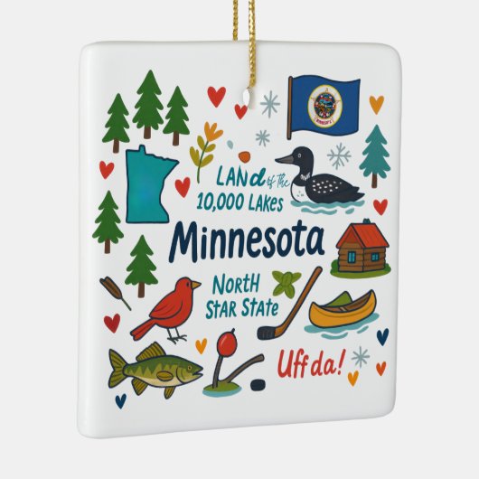 Minnesota Custom Family Trip Christmas Keramikornament (Rechts)