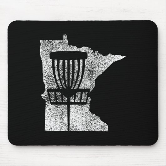 Minnesota Disc Golf Staat mit Basket Distressed G Mousepad (Vorne)