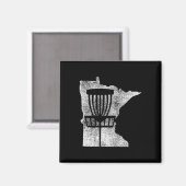 Minnesota Disc Golf Staat mit Korb Distressed G Magnet (Vorderseite/Rückseite)