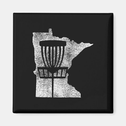 Minnesota Disc Golf Staat mit Korb Distressed G Magnet (Vorne)