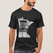 Minnesota Disc Golf State With Basket Distressed T-Shirt (Vorderseite)