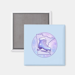 Minnesota Eislauf Blau & Lila Magnet