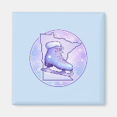 Minnesota Eislauf Blau & Lila Magnet (Vorne)