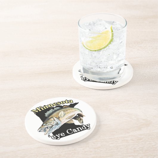 Minnesota 'Eye Candy Funny Walleye Fischen Getränkeuntersetzer (Seite)