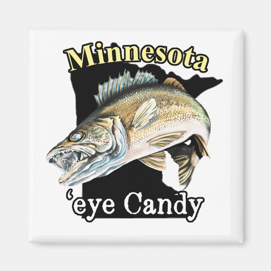 Minnesota 'Eye Candy Funny Walleye Fischen Magnet (Vorne)