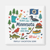 Minnesota Family Trip Keepsake Personalized Magnet (Vorne)