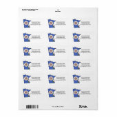 Minnesota Flag and Blume Showy Lady's Slipper Adressaufkleber (Vorne)