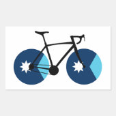 Minnesota Flag Cycling Rechteckiger Aufkleber (Vorderseite)