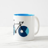 Minnesota Flag Cycling Zweifarbige Tasse (VorderseiteRechts)